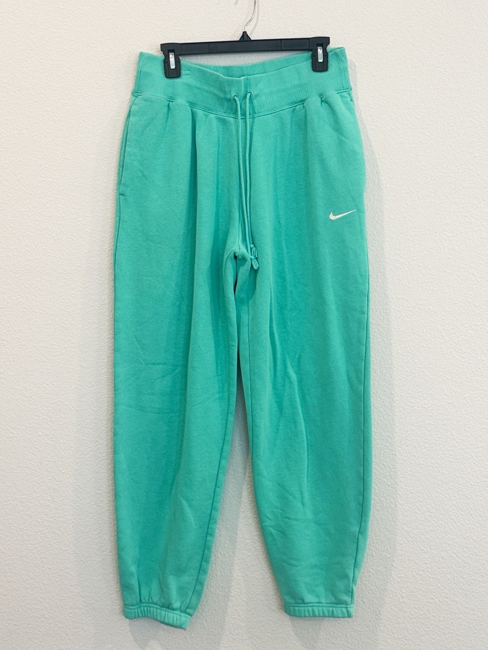 Nike Teal Green Drawstring Fleece Joggers - Picture 2 of 9